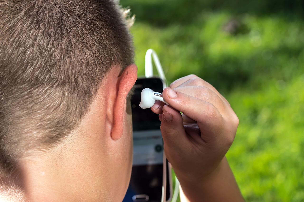 man with earbuds